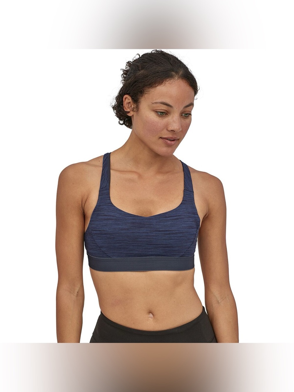 Patagonia Switchback Sports Bra - Space Dye Dolomite/Smolder Blue - XL